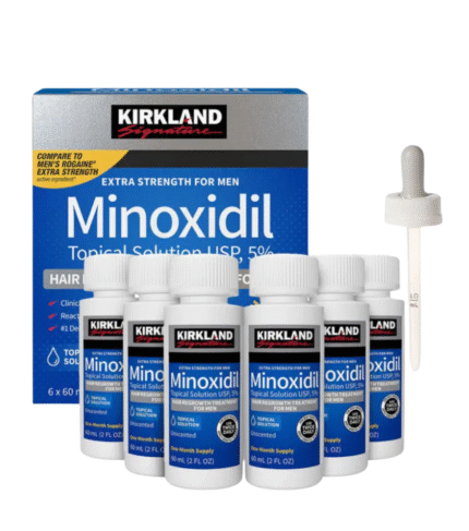 Minoxidil Kirkland 5% pack 6 flacons – traitement repousse cheveux