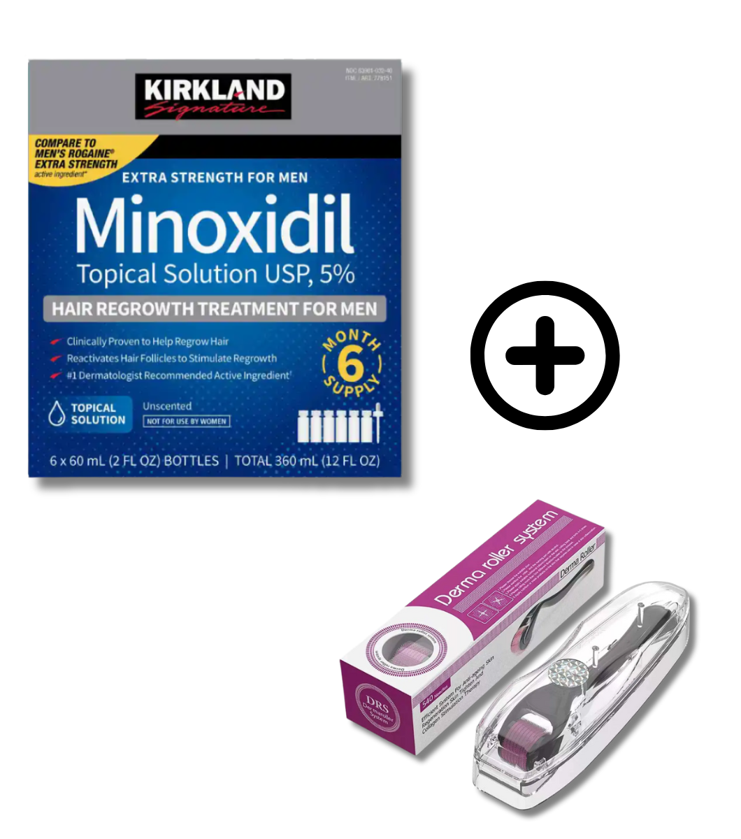 pack-minoxidil-derma-roller-maroc. Pack Minoxidil + Derma Roller Maroc traitement chute cheveux