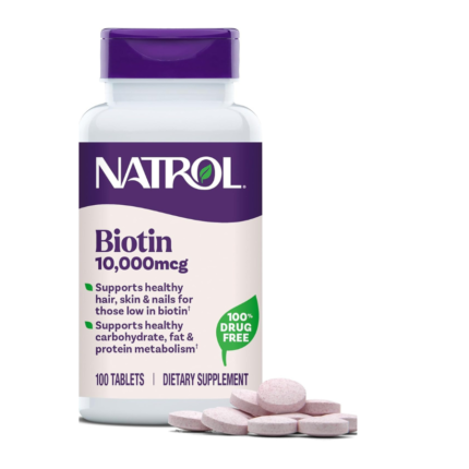 ALT Image : Natrol Biotin 10000 mcg 100 comprimés vitamines cheveux peau ongles